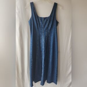 Denim Long sleeveless dress With A-line skirt Size Medium